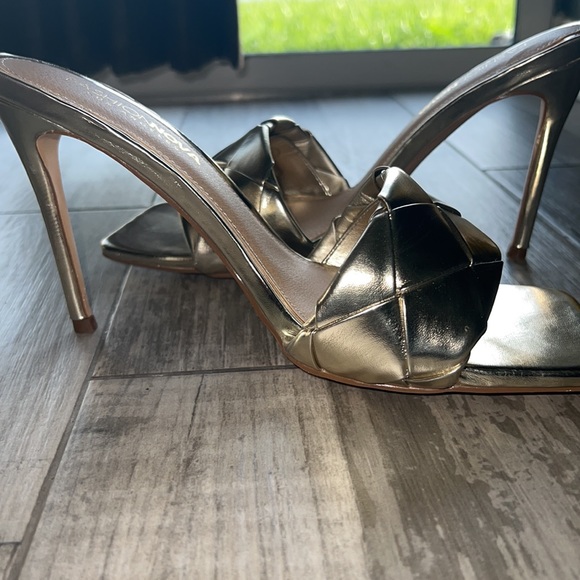 Fashion Nova Heels- Cut You Off Mules- Gold - Picture 7 of 12